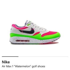 NWOT Men’s Nike AirMax ‘Watermelon’ Golf Shoes (9.5) White / Pink / Green
